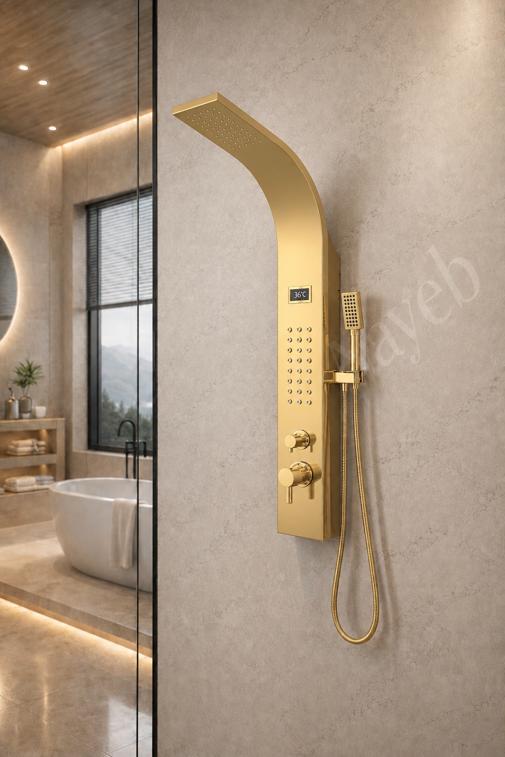 IMG_1334 پنل دوش ماساژوری تاپ کلاس دماسنج دار ارسال رایگان - Image 1