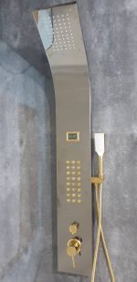 پنل دوش ماساژوری تاپ کلاس دماسنج دارطلا مات ارسال رایگان فروش ویژه - Image 3