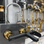 شیر دوش باران مشکی طلایی