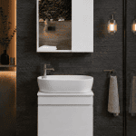 روشویی کابینتی و آینه باکس کم‌جا مدرن