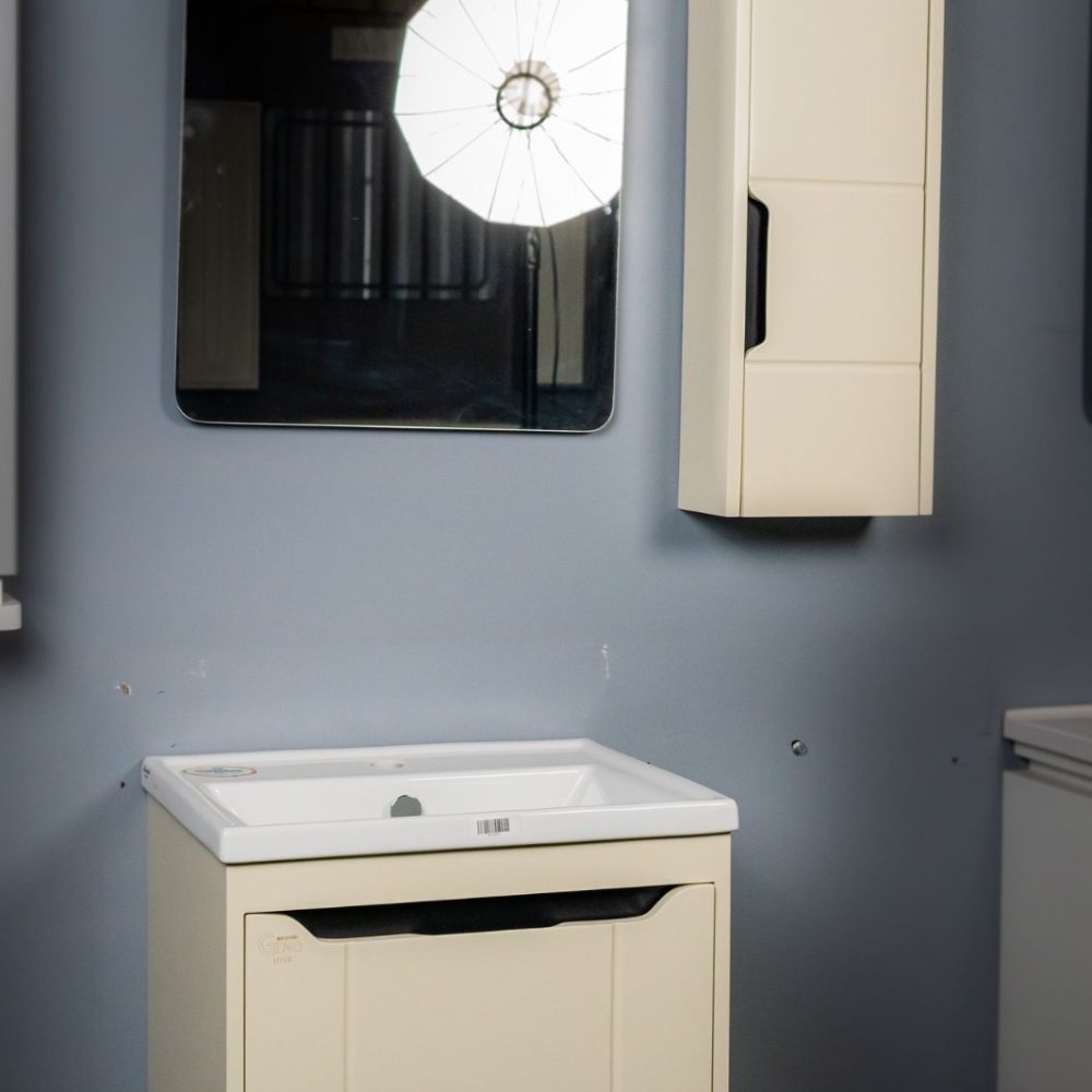 ست کامل روشویی کابینتی کرم مدل لیان