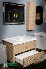 روشویی کابینتی سایز بزرگ نسکافه ایی و سفید مدل آکروپل - Image 14