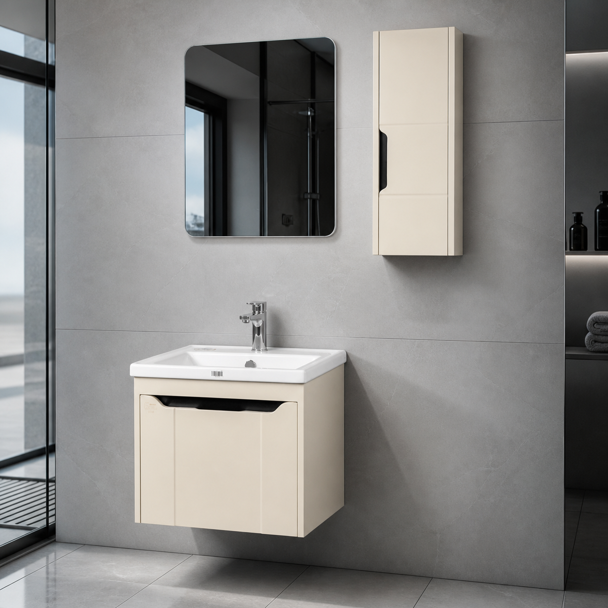 IMG_1098 ست کامل روشویی کابینتی کرم مدل لیان - Image 1