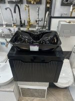 کابینت روشویی مشکی سایز 40*60با بدنه PVC و لولا استیل آرام‌بند - Image 5