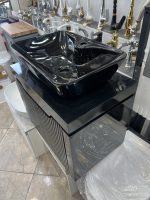 کابینت روشویی مشکی سایز 40*60با بدنه PVC و لولا استیل آرام‌بند - Image 4