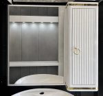 آینه باکس70×75سفید طلایی جنس PVC