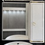 آینه باکس70×75سفید طلایی جنس PVC