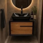کابین و سنگ مدل بومر مشکی چام